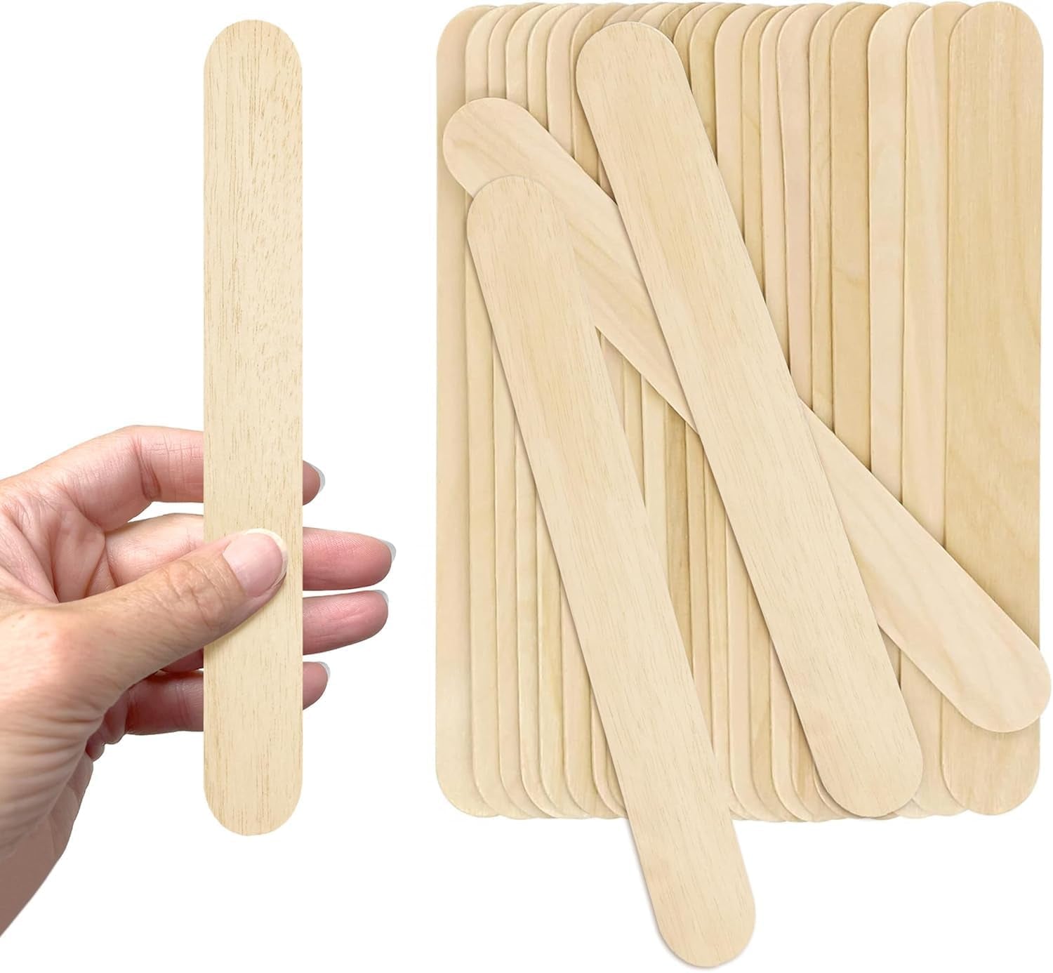 50 PCS Jumbo Wood Craft Sticks – 150Mm X 17Mm Natural Wooden Popsicle Sticks for DIY Arts & Crafts, Creative Projects, and Classroom Activities