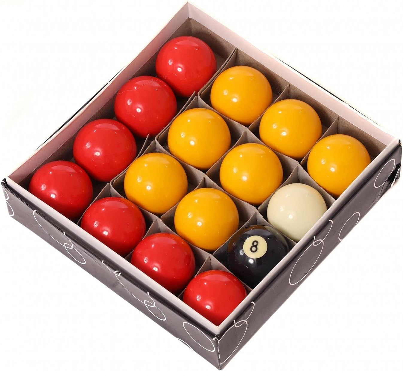Full Size UK Regulation 16 Red and Yellow Pool Ball Set 2"