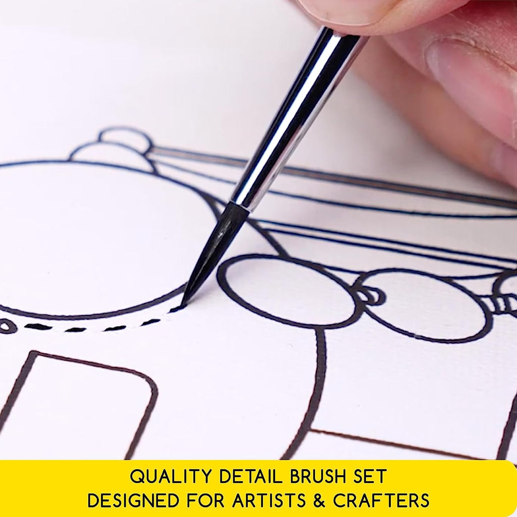 Miniature Paint Brush Set,15 Tiny Detail Paint Brush Set, Professional Fine Tip Paint Brush, Micro Detailing Paint Brushes for Acrylic Watercolor Oil Painting- Model Face Nail Craf