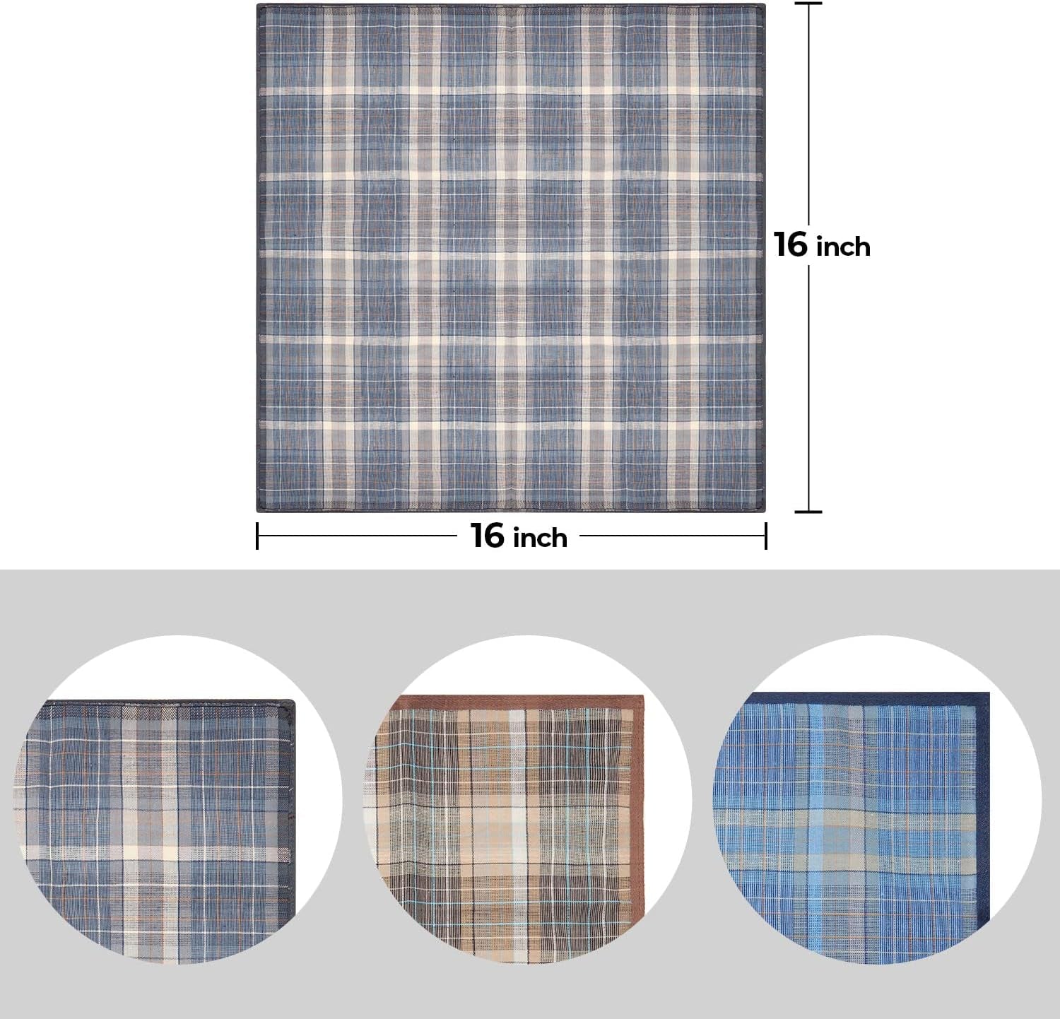 Mens Handkerchiefs, 12 Pack Men'S Handkerchiefs, Handkerchiefs for Men Cotton, 100% Cotton Classic Pocket Handkerchief for Weddings, Prom, Celebration, Gift for Men