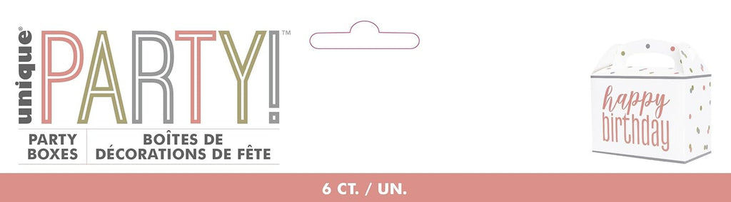 Unique 84942 Favor Containers | Glittery Rosegold | 6 Pcs 6Pcs, Rose Gold, Happy Birthday