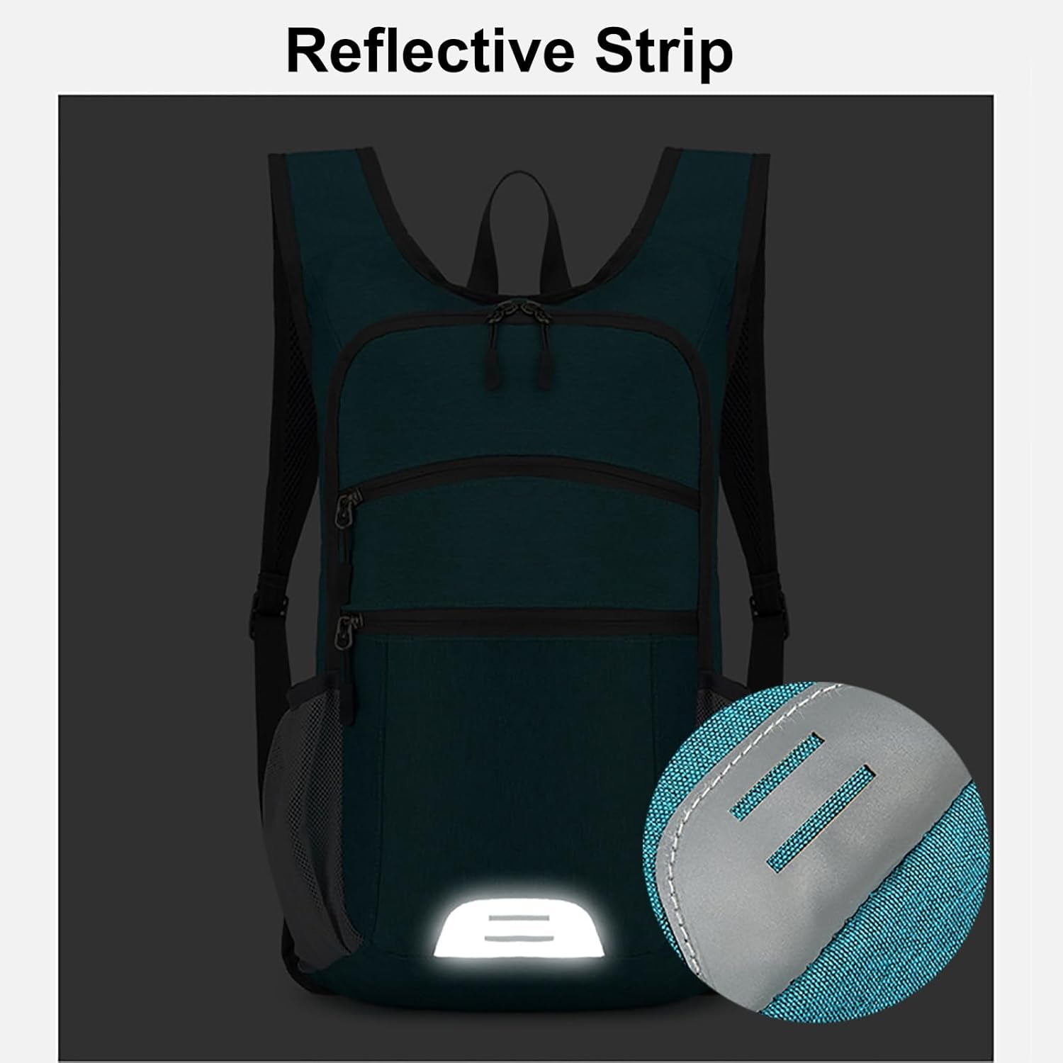15L Hiking Backpack Foldable Ultralight Hiking Pack Small Travel Backpackfor Women Men (Black)