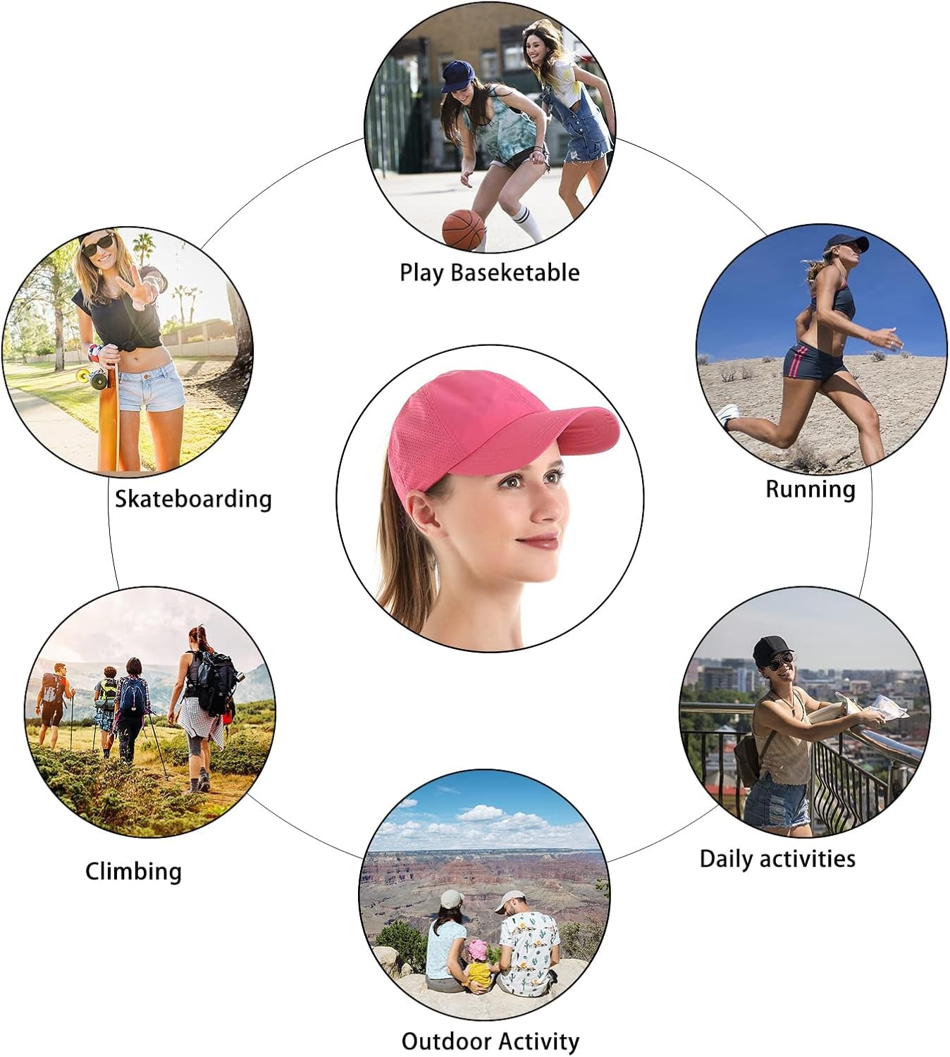 Womens Criss Cross Ponytail Baseball Cap,High Messy Bun Ponycap Quick Drying Mesh Outdoor Sports Hat with Ponytail Hole Adjustable Travel Summer Hat