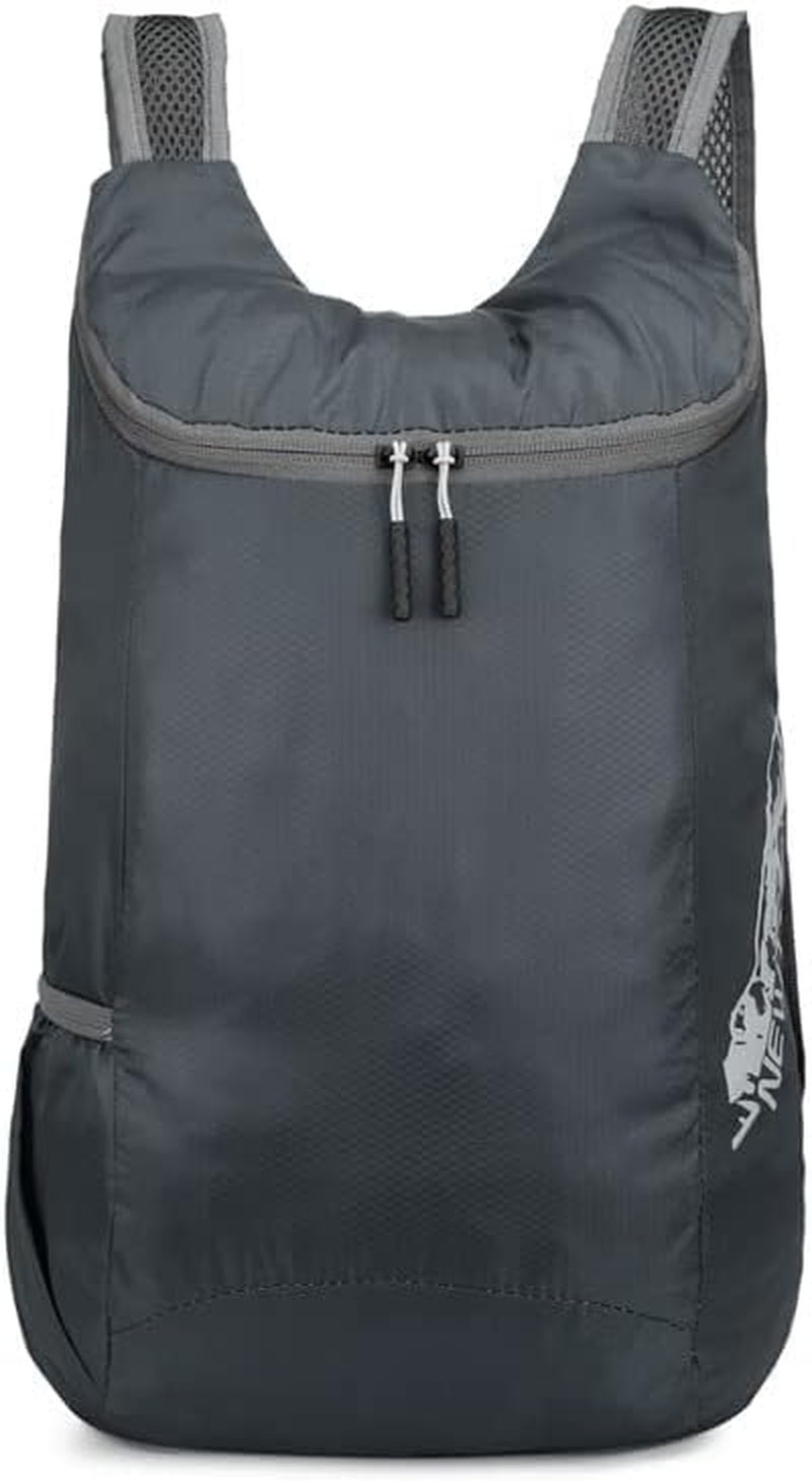 14L Hiking Backpack Lightweight Packable Hiking Daypack Water Resistant Lightweight Foldable Hiking Backpack for Travel Camping Outdoor Small Travel Outdoor Foldable Shoulder Bag (Grey)