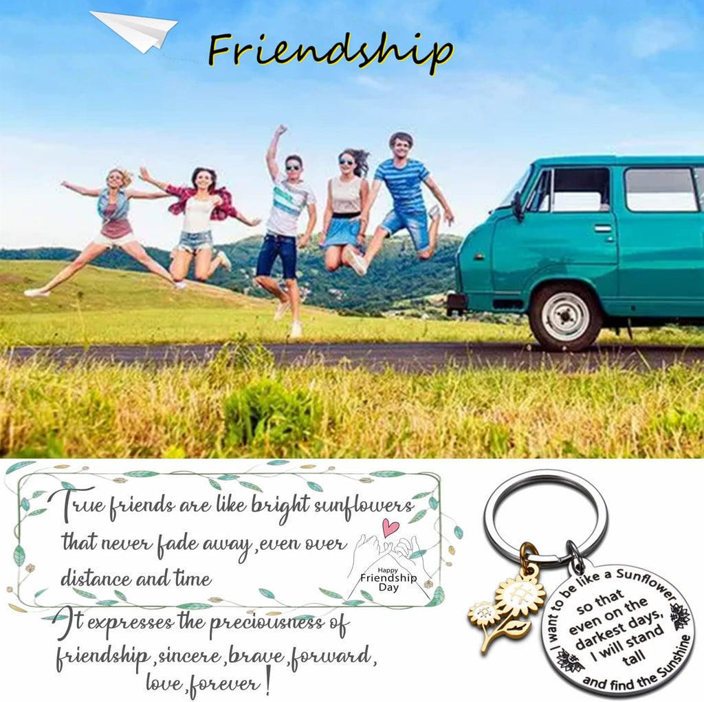 Gifts for Women,Inspirational Keyring,Sunflower Keyrings,Christmas Birthday Gift for Friend Son Daughter Sister Leaving Gifts for Colleagues