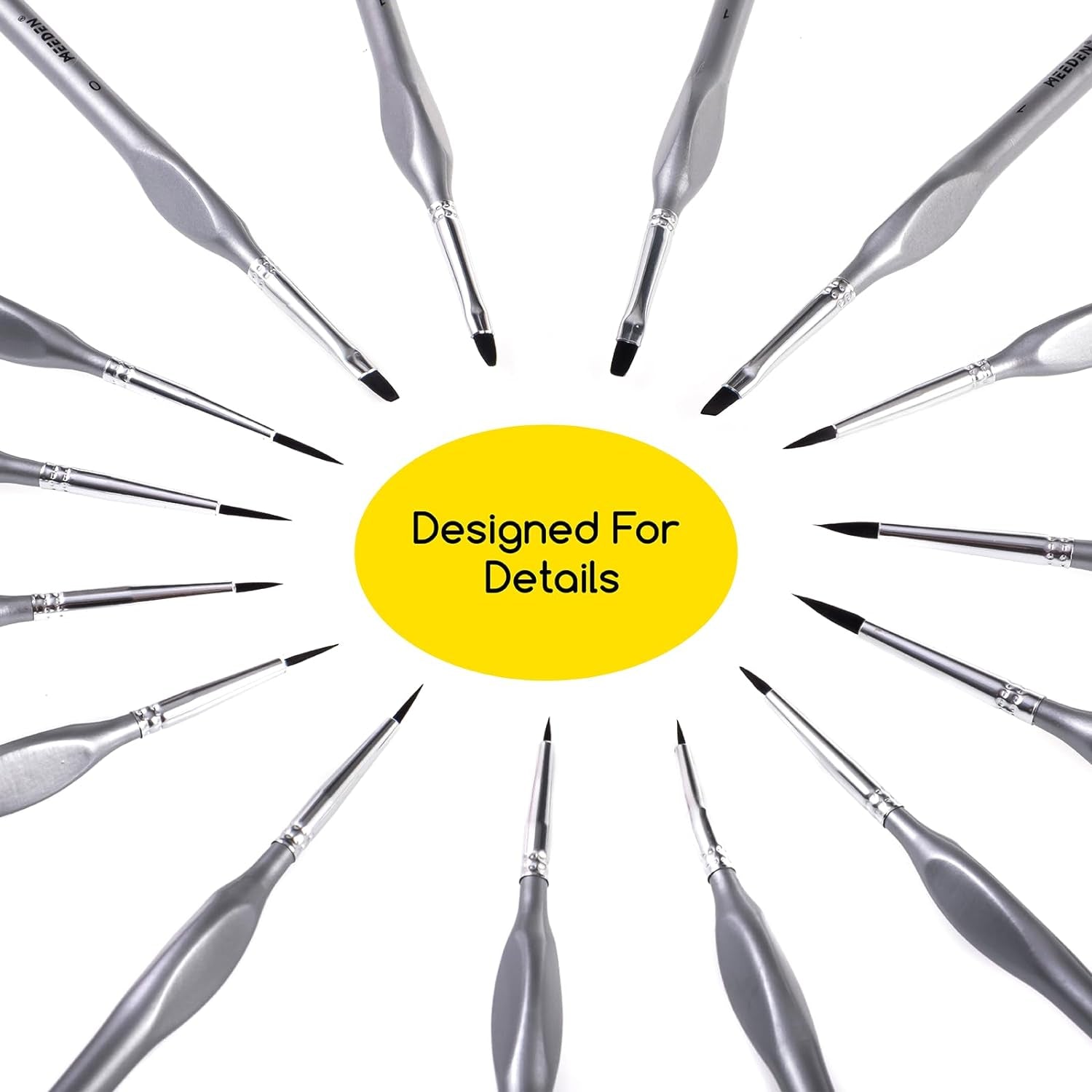 Miniature Paint Brush Set,15 Tiny Detail Paint Brush Set, Professional Fine Tip Paint Brush, Micro Detailing Paint Brushes for Acrylic Watercolor Oil Painting- Model Face Nail Craf