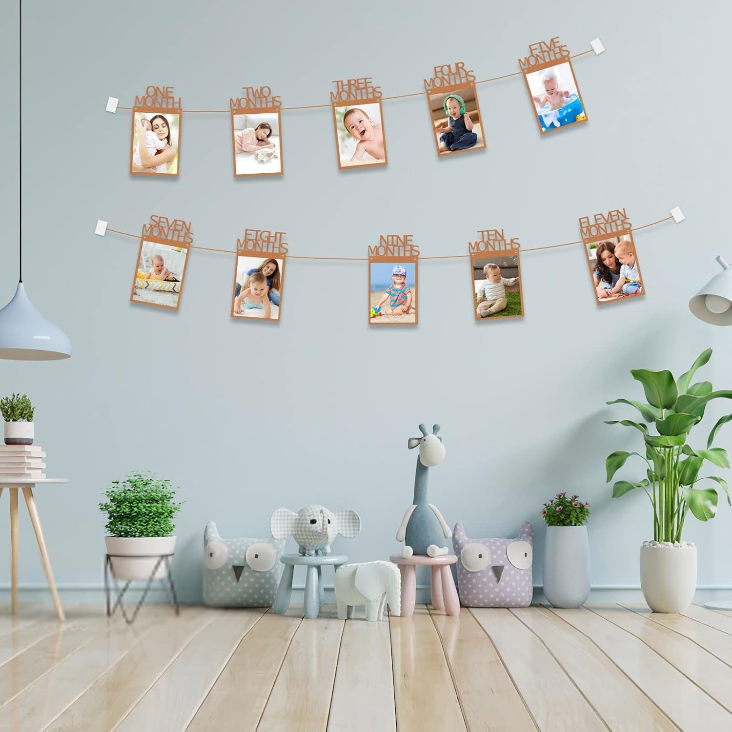1St Birthday Decorations for Girl & Boy, 12Pcs Banner with Photo