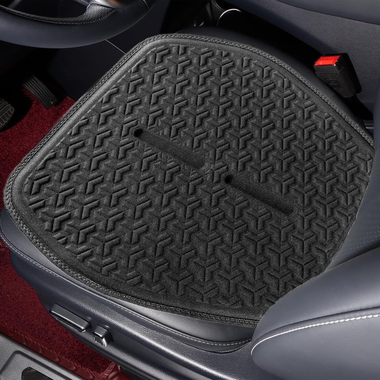 Large Gel Seat Cushion, Breathable 3D Surface Car Seat Cushion for Long-Time Driving, Relieving Sedentary Pressure for Home Office Chair/Wheelchair, Black