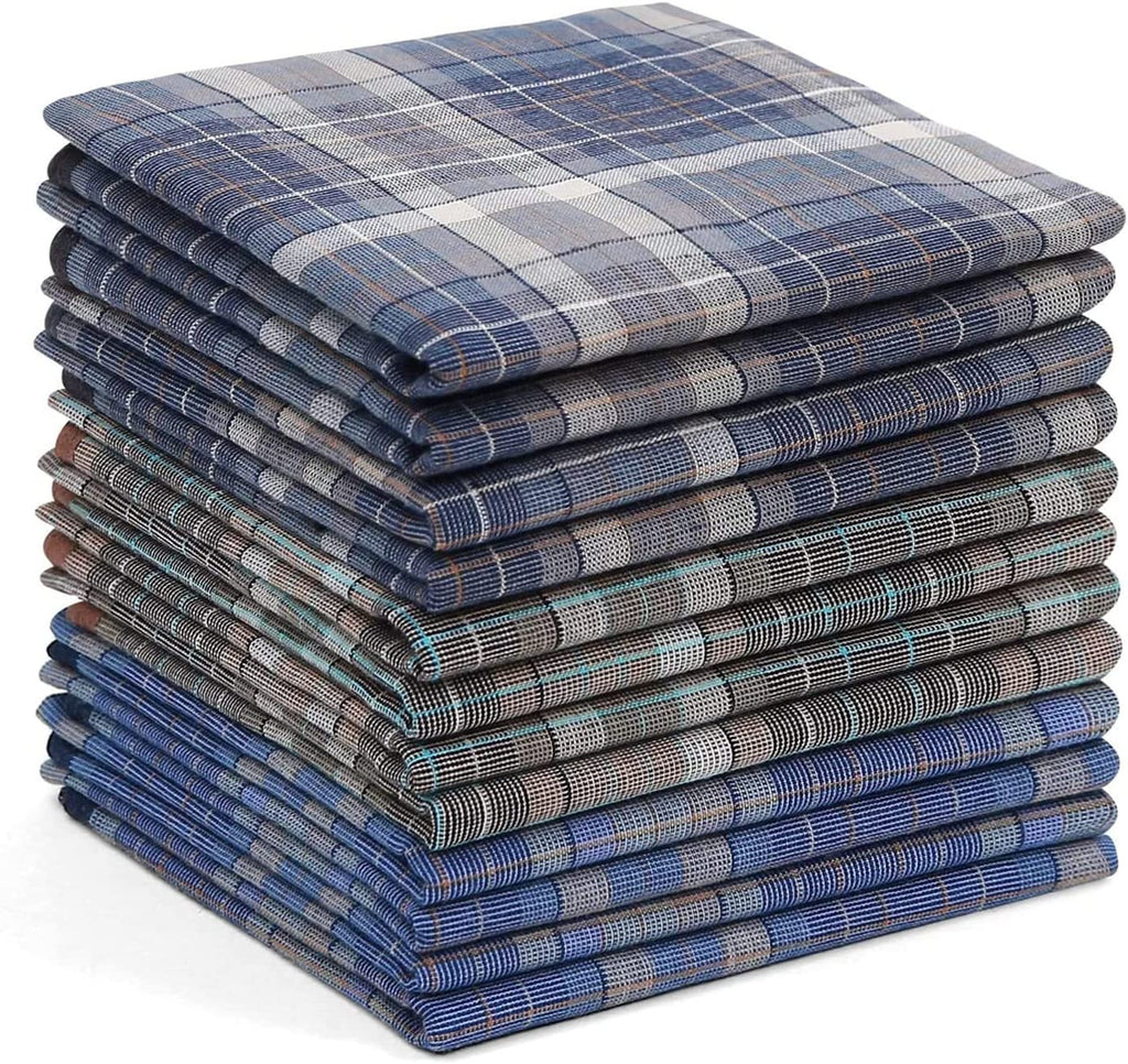 Mens Handkerchiefs, 12 Pack Men'S Handkerchiefs, Handkerchiefs for Men Cotton, 100% Cotton Classic Pocket Handkerchief for Weddings, Prom, Celebration, Gift for Men