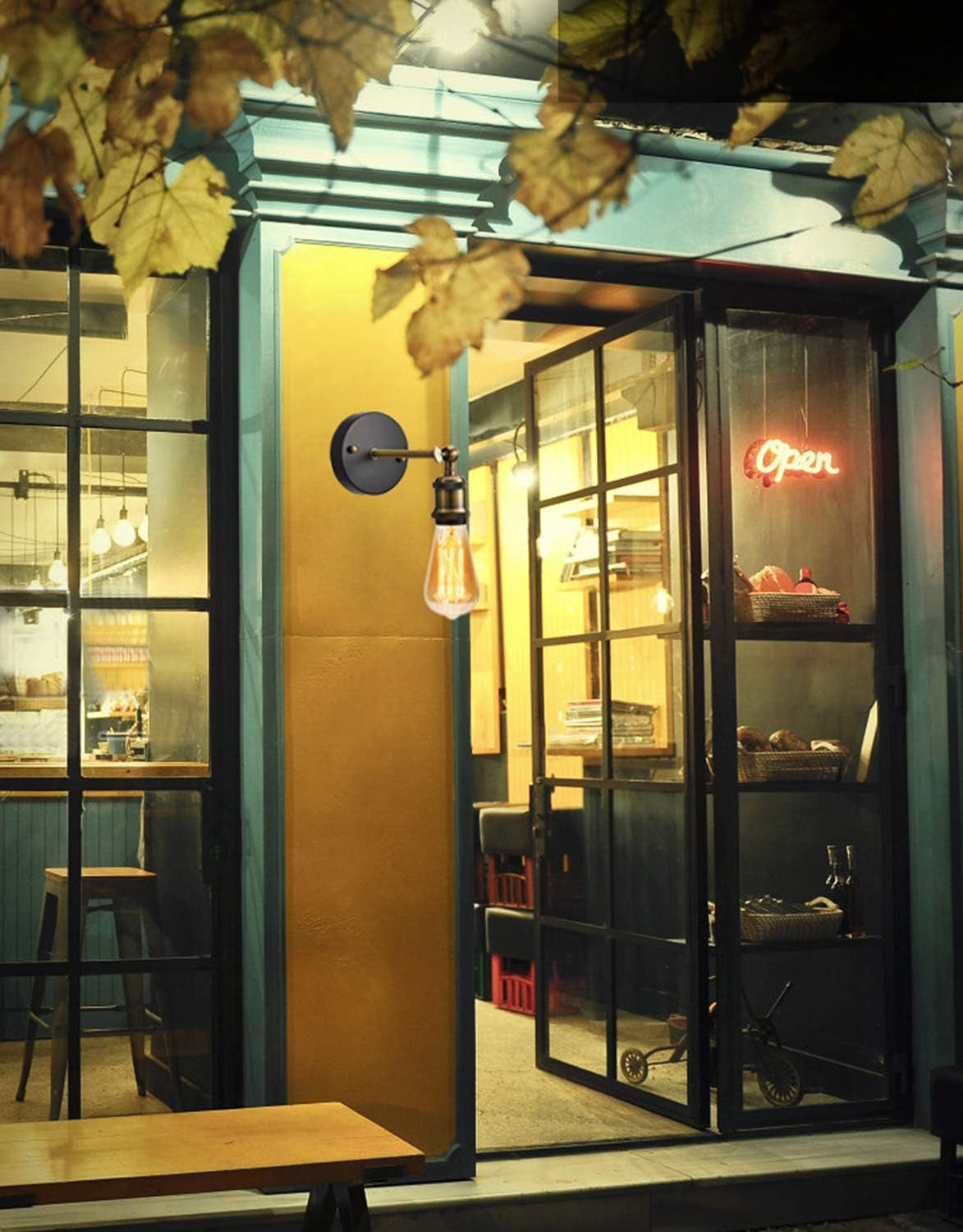 Industrial Wall Light 2 Pack, E26 Vintage Wall Sconce Lamp Fitting Fixtures with E27 Lamp Holder for Restaurant Bar Hotel Coffee Shop Decoration