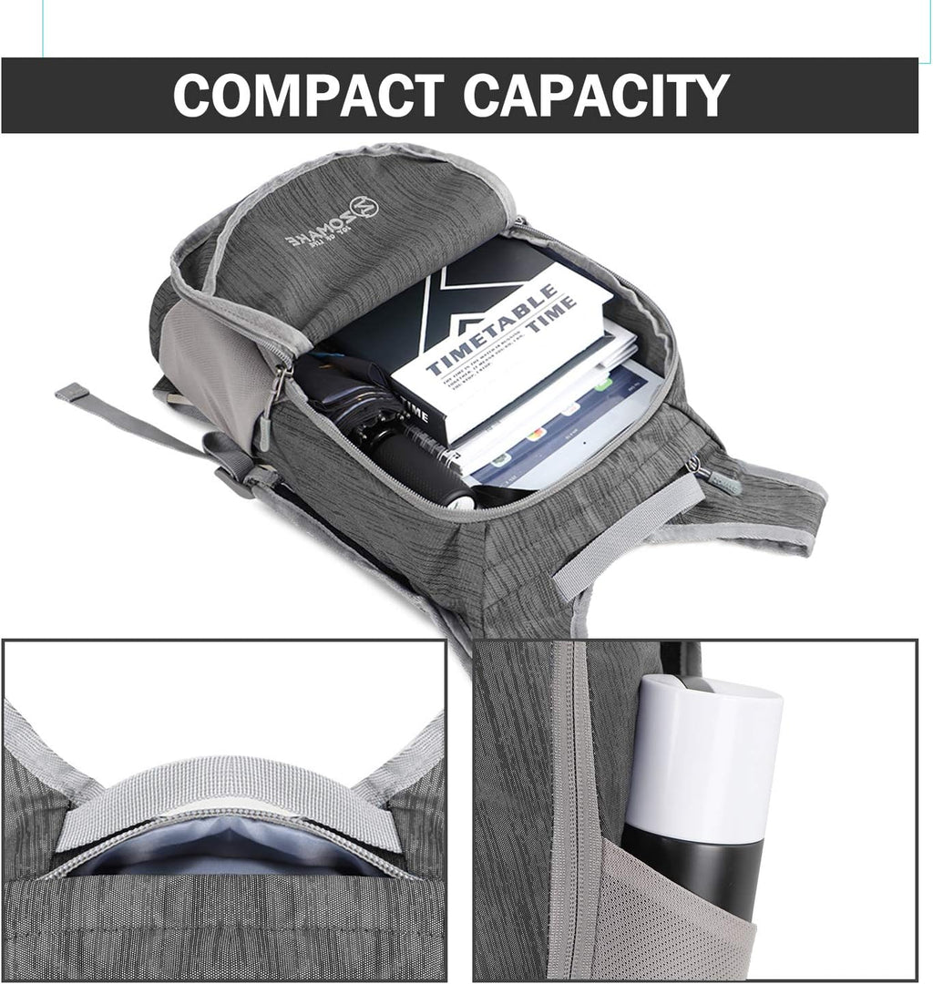 Ultra Lightweight Packable Backpack 18L, Small Foldable Hiking Backpacks Water Resistant Folding Daypack for Travel(Black)