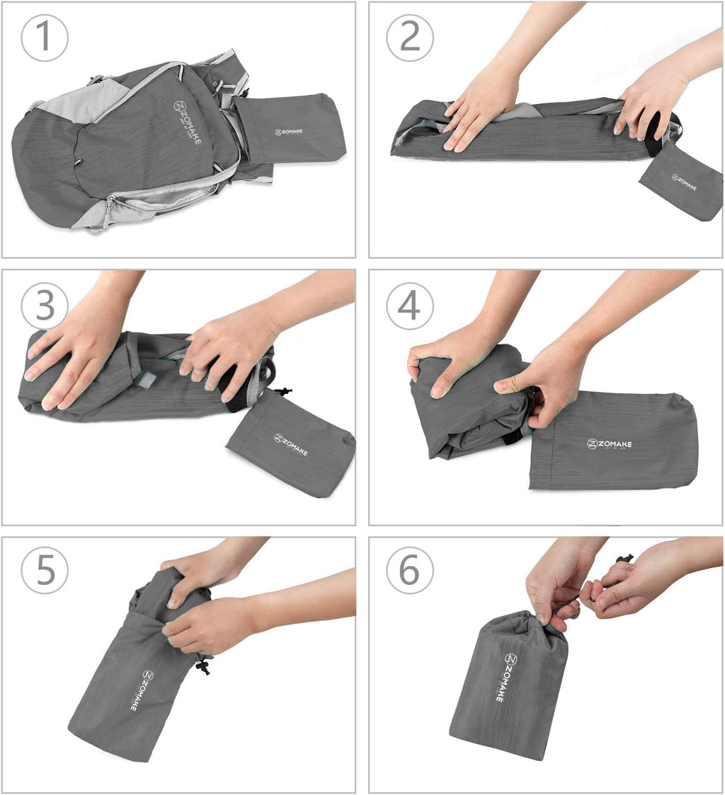 Ultra Lightweight Packable Backpack 18L, Small Foldable Hiking Backpacks Water Resistant Folding Daypack for Travel(Black)