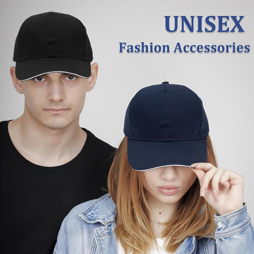 3 Pack Baseball Caps, Full Cotton Men'S Hats & Caps, Adjustment Hats for Golf Running Sports Outdoor Workouts, Blue+Grey+Black Caps