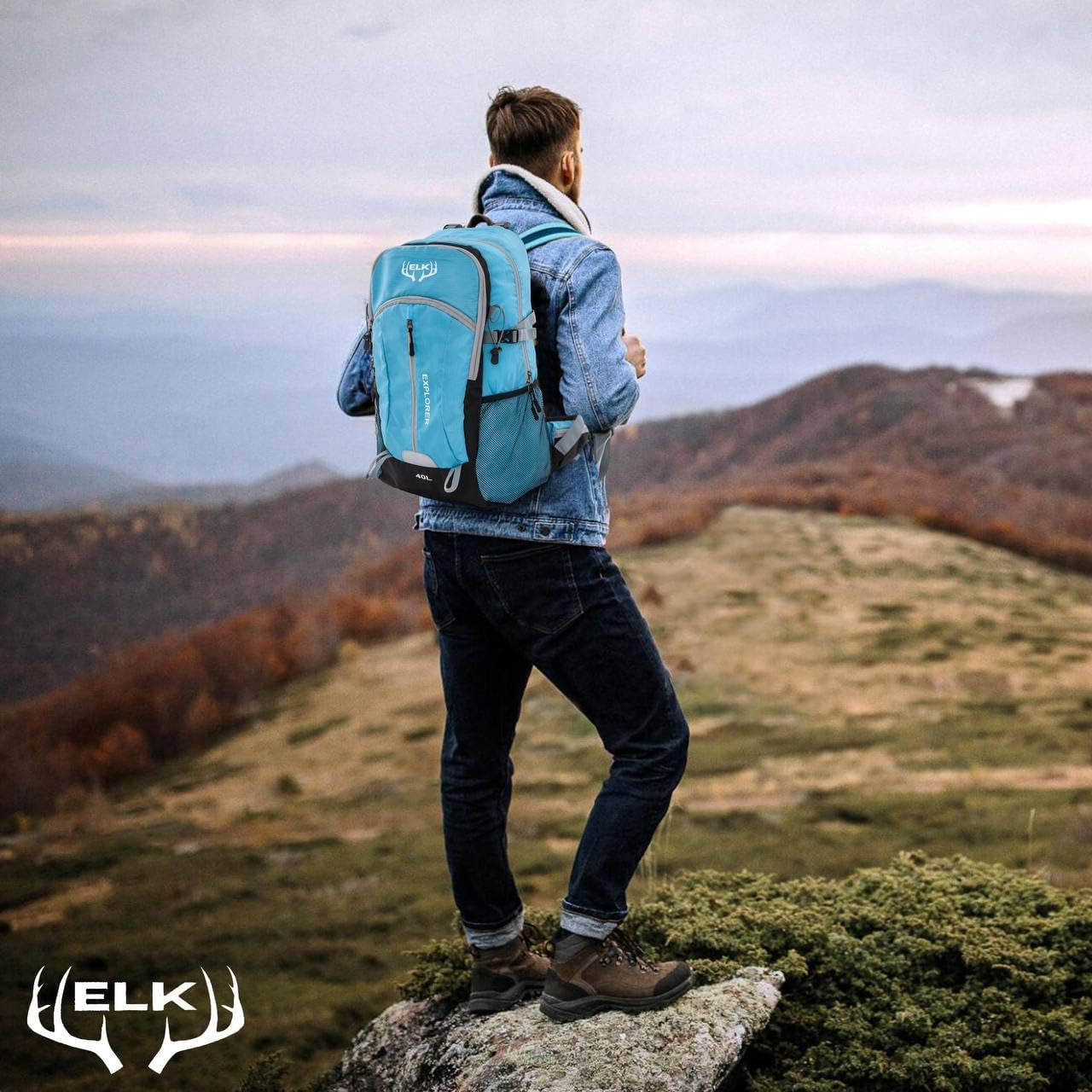40L Hiking Backpack, Lightweight Waterproof Daypack with Rain Cover