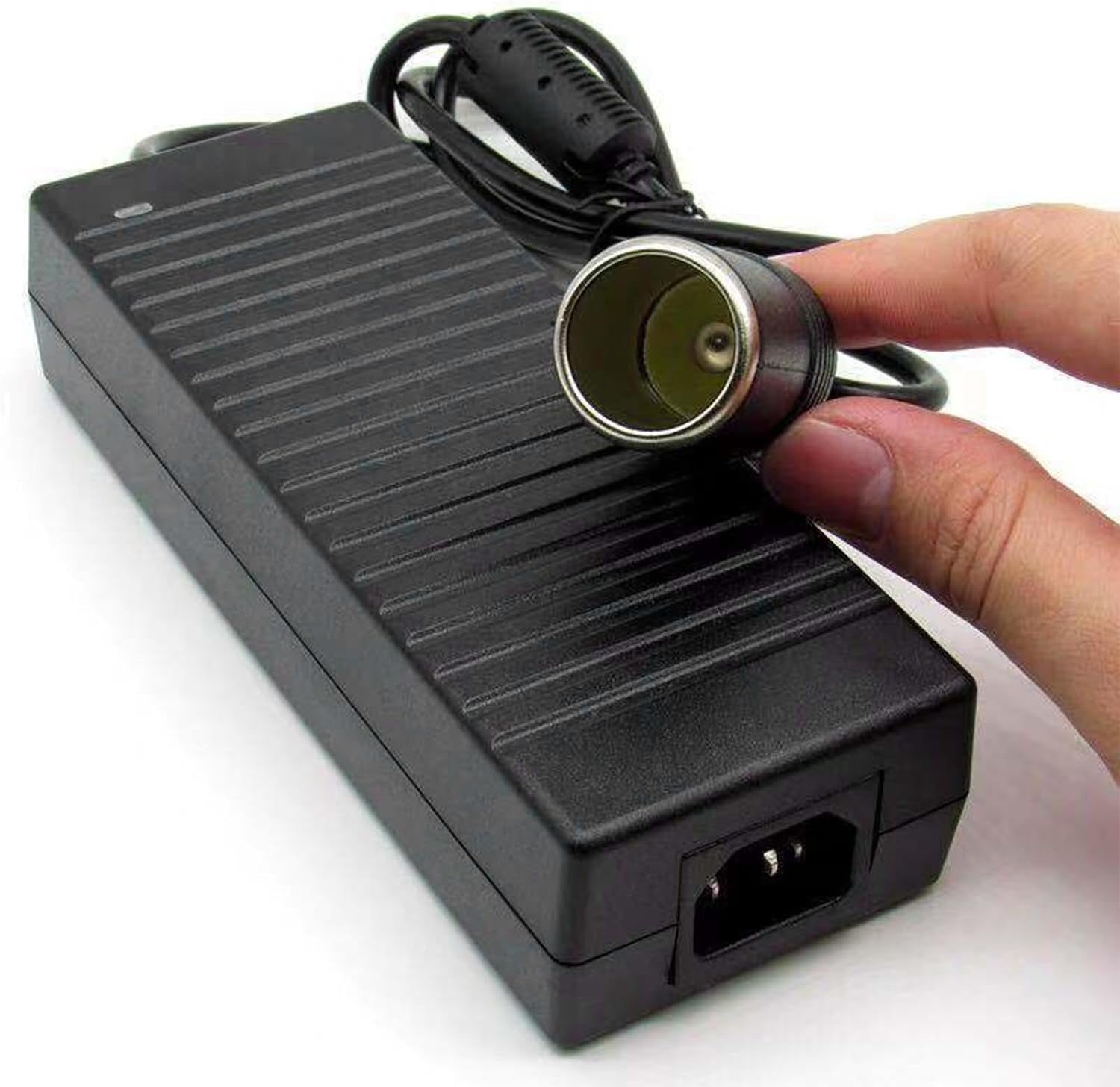 Voltage Converter 220 V to 12 V: 180 W/15 a Car Power Adapter Inverter Adapter Built-In Fan with Adapter Cigarette Lighter Socket Power Adapter for Cool Box Car Vacuum Cleaner Car Fridge