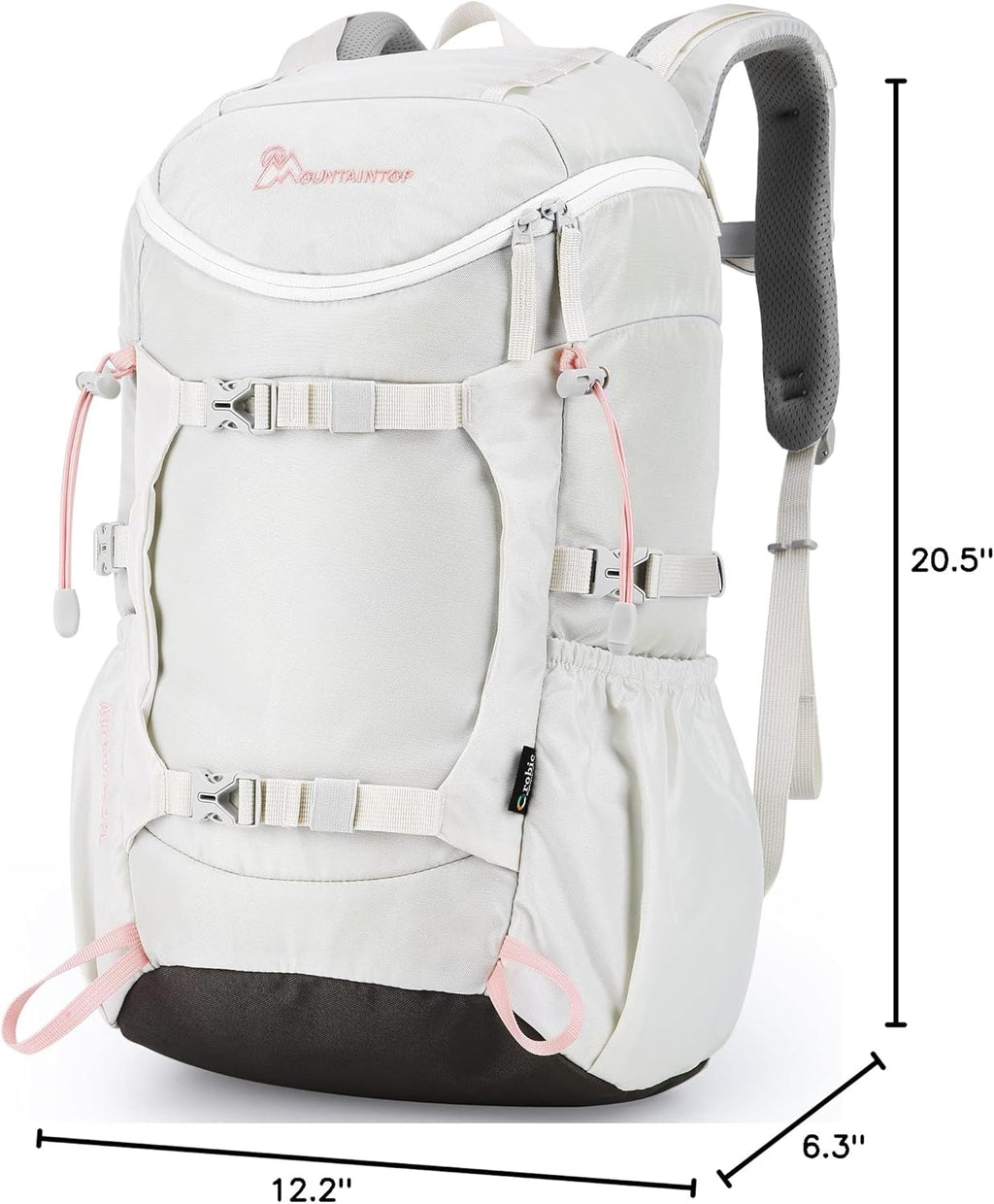Small Hiking Backpack 28L Travel Daypack Lightweight for Women for Outdoor Camping, 20.5×12.2×6.3 In，Ivory