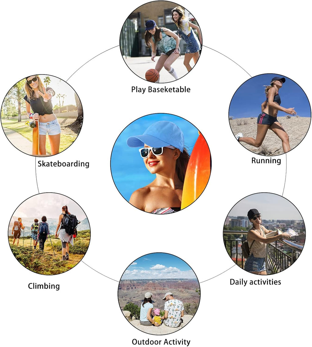 Womens Criss Cross Ponytail Baseball Cap,High Messy Bun Ponycap Quick Drying Mesh Outdoor Sports Hat with Ponytail Hole Adjustable Travel Summer Hat