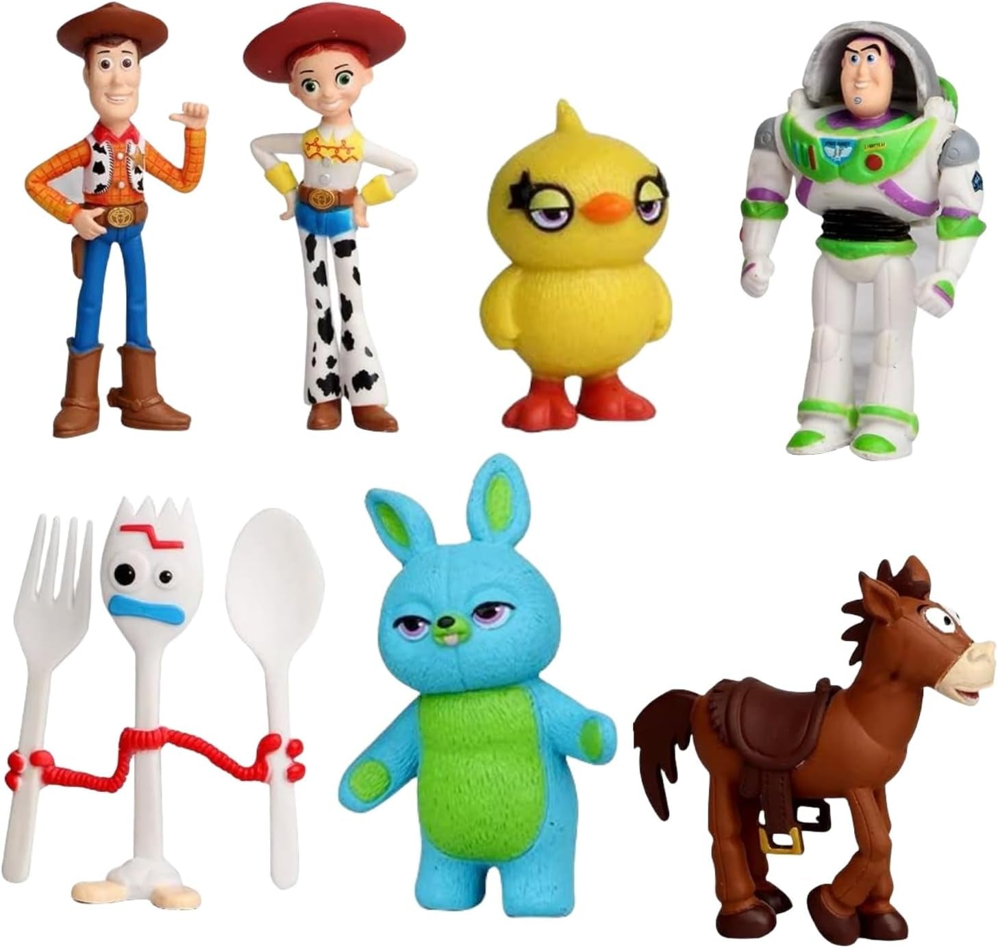 7Pcs Toy Action Story Figures with Woody, Buzz and Rex, 1.5-2 Inch Tall Cute Action Figures for Kids Birthday Gifts…