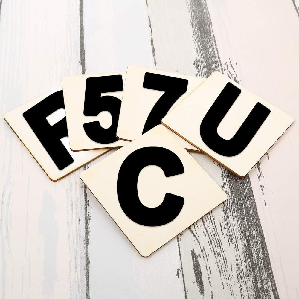 Wood Pieces 80 Pcs 7.6Cm Wood Board Wooden Squares Cutout Tiles, Natural Rustic Craft Wood for Home Decoration, DIY Supplies