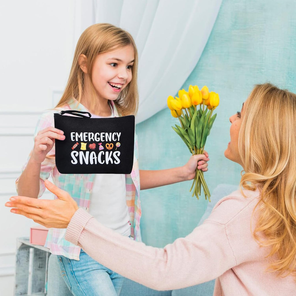 Canvas Zipper Pouch Bags for Snacks, Cosmetics & Toiletries - Women'S Travel & Beach Bag (Black)