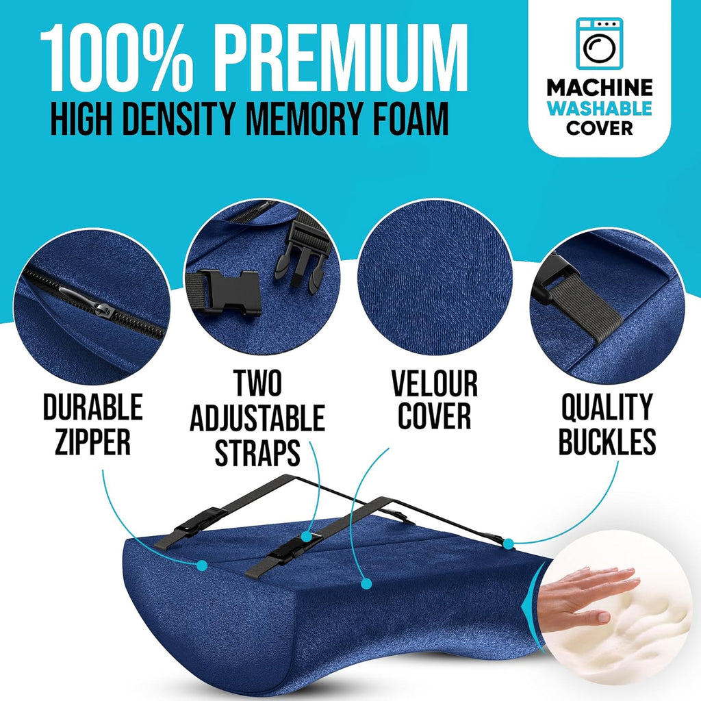 Lumbar Support Cushion, Back Support for Office Chair and Car Seat, Back Rest for Gaming Chair, Memory Foam Pillow, Desk Chair Cushion, Breathable & Washable Cover, Adjustable Straps