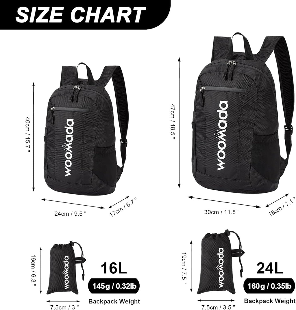 16L Ultra Lightweight Packable Water Resistant Travel Hiking Backpack Daypack Handy Foldable Camping Outdoor Backpack