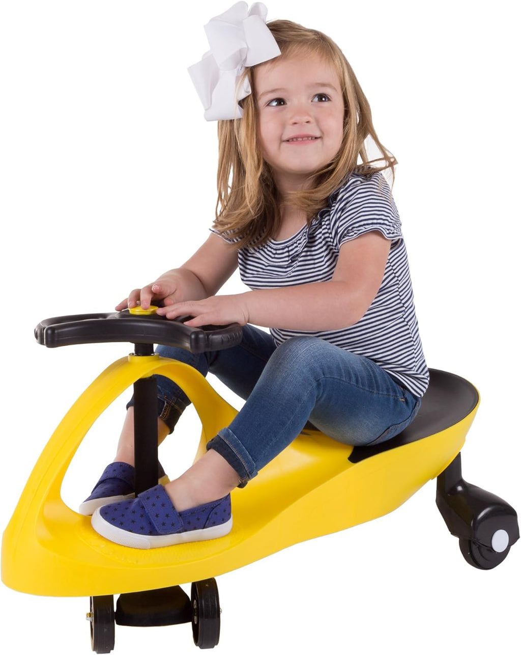 Wiggle Car - Ride on Toy for Ages 3 and up - Toddler Ride on Toys with No Batteries, Gears or Pedals Just Twist, Wiggle, and Go by Lil’ Rider (Yellow)