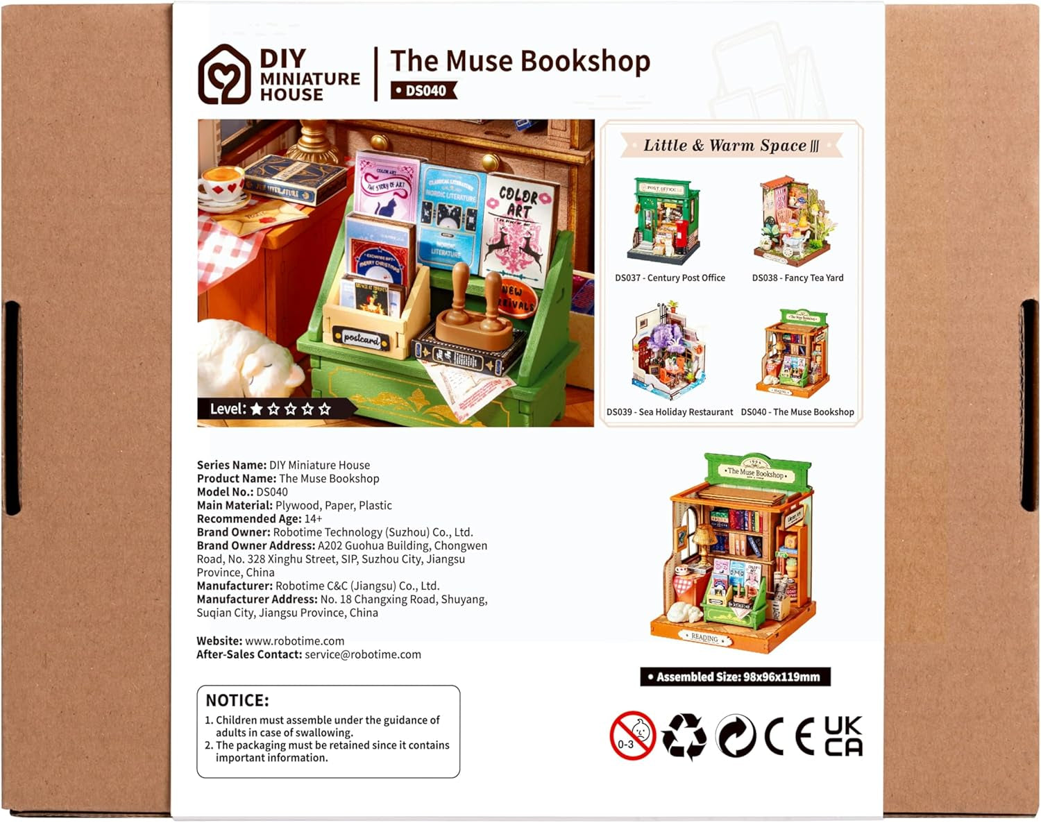 DIY Miniature House Kit Model Kits for Adults to Build Home Desk Bookshelf Decoration the Muse Bookshop Craft Kits for Adults Gift Idea for Girls Boys Kids DS040