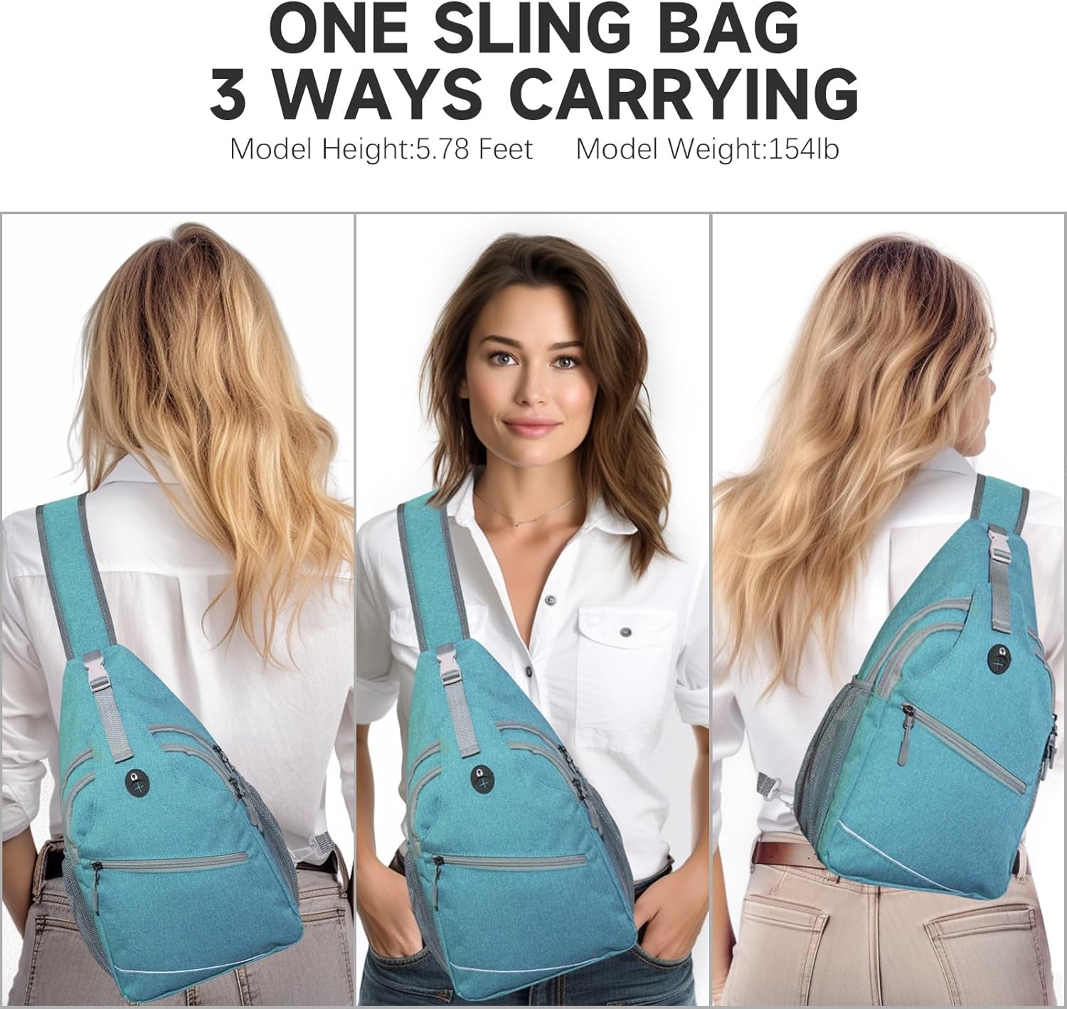 Crossbody Backpack for Women, Sling Backpack Women, Casual Daypack Chest Backpacks with Earphone Hole, Lightweight Travel Back Pack Hiking Single One Strap Travel Gifts for Men Women