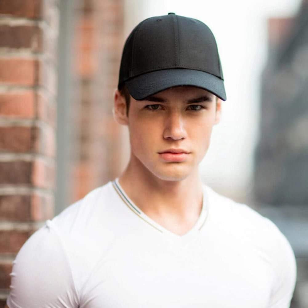 Plain Baseball Cap Snapback for Men - Classic 6 Panel Adjustable Sport Casual Sun Visor Hat