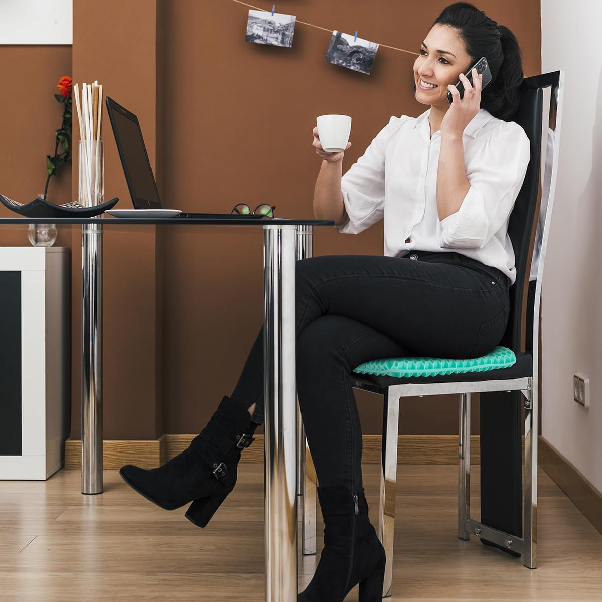 Extra Thick Gel Seat Cushion for Long Sitting, 1.6-Inch Cooling Cushion for Pressure Relief, Breathable Nonslip Cover for Office Chairs