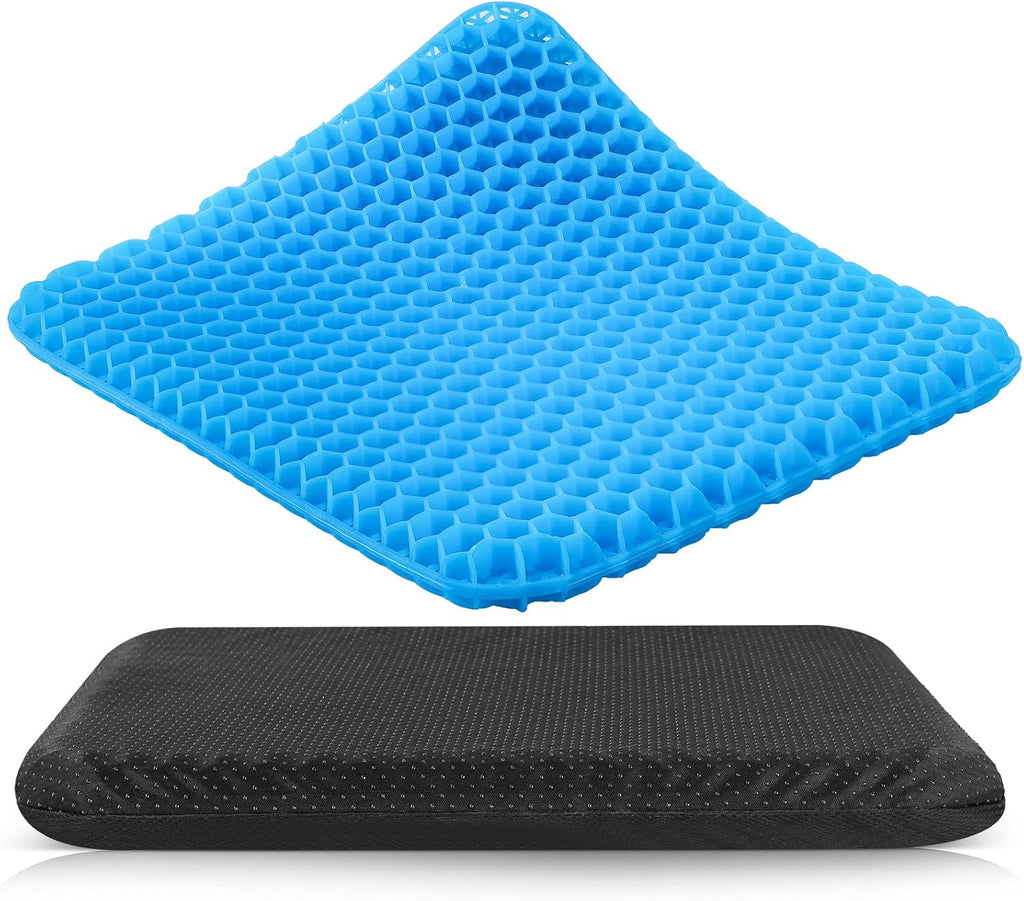 Gel Soft Sitter Cushion, Honeycomb Design Seat Cushions with Cloth Cover, Relieving Back Coccyx Pain Pressure, Ergonomic Design for Seat Pads(42Cm)