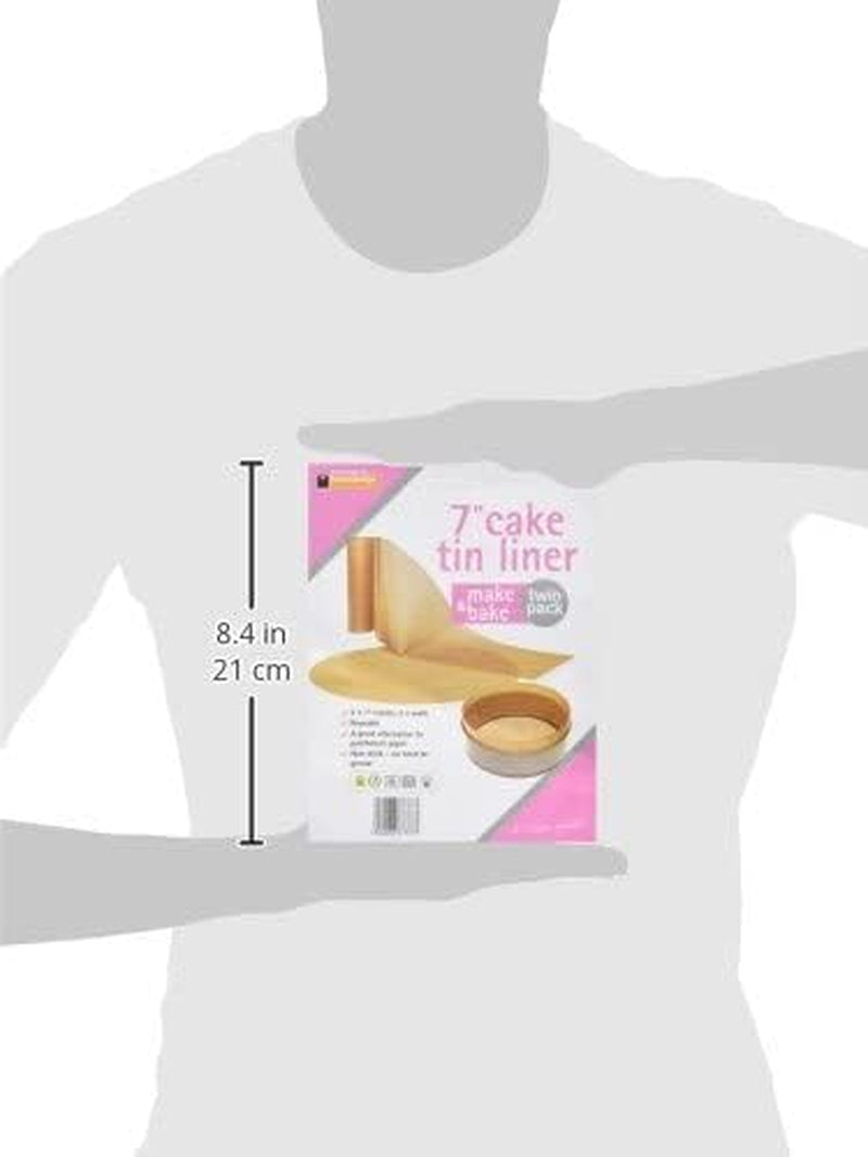 Make and Bake Cake Tin Liner 7-Inch, Twin Pack, Acrylic, Gold