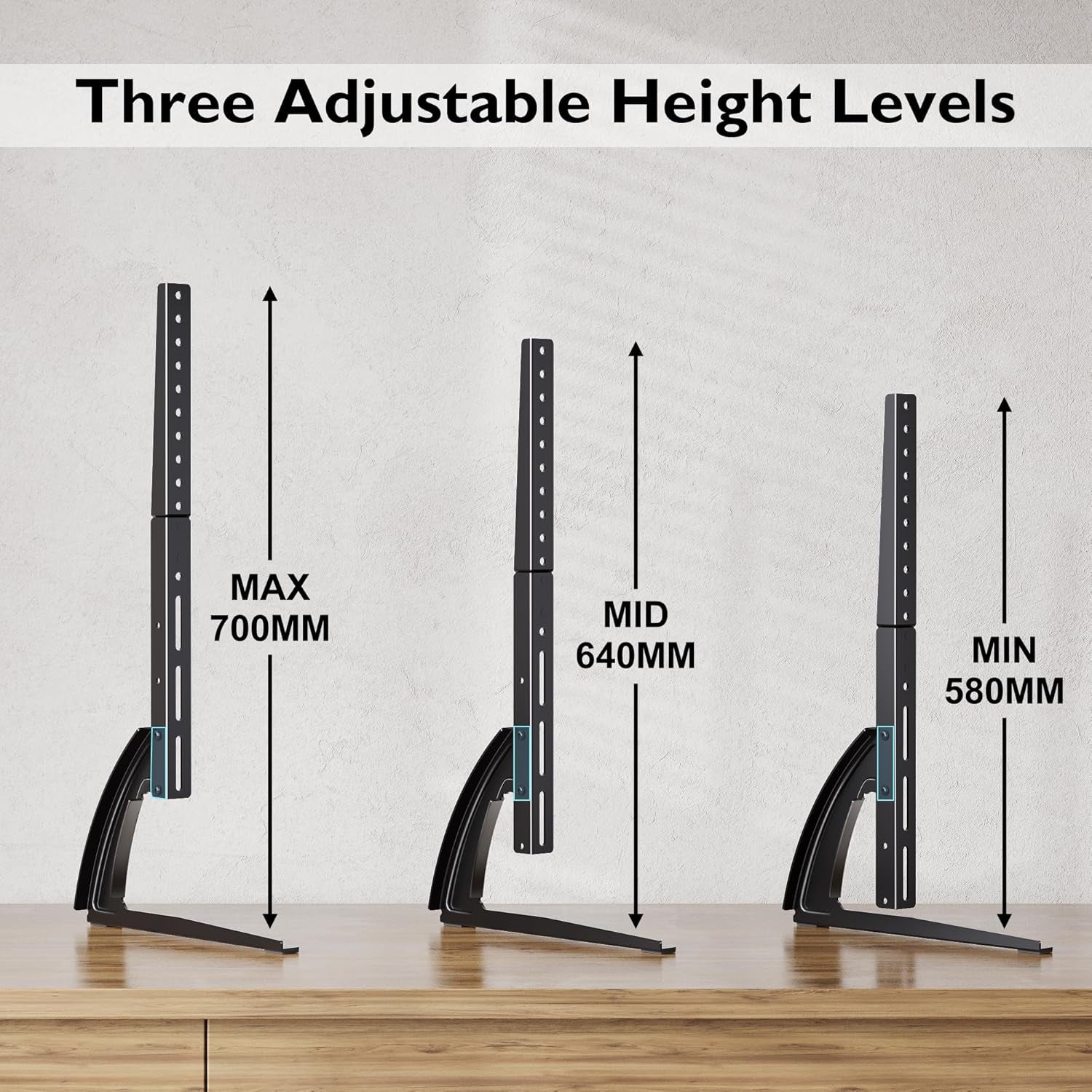 Universal Table Desk Pedestal TV Stand Tabletop Screen for 22"-65" LCD/LED Tvs-Securely Holds 50KG & Max.Vesa 800X400Mm