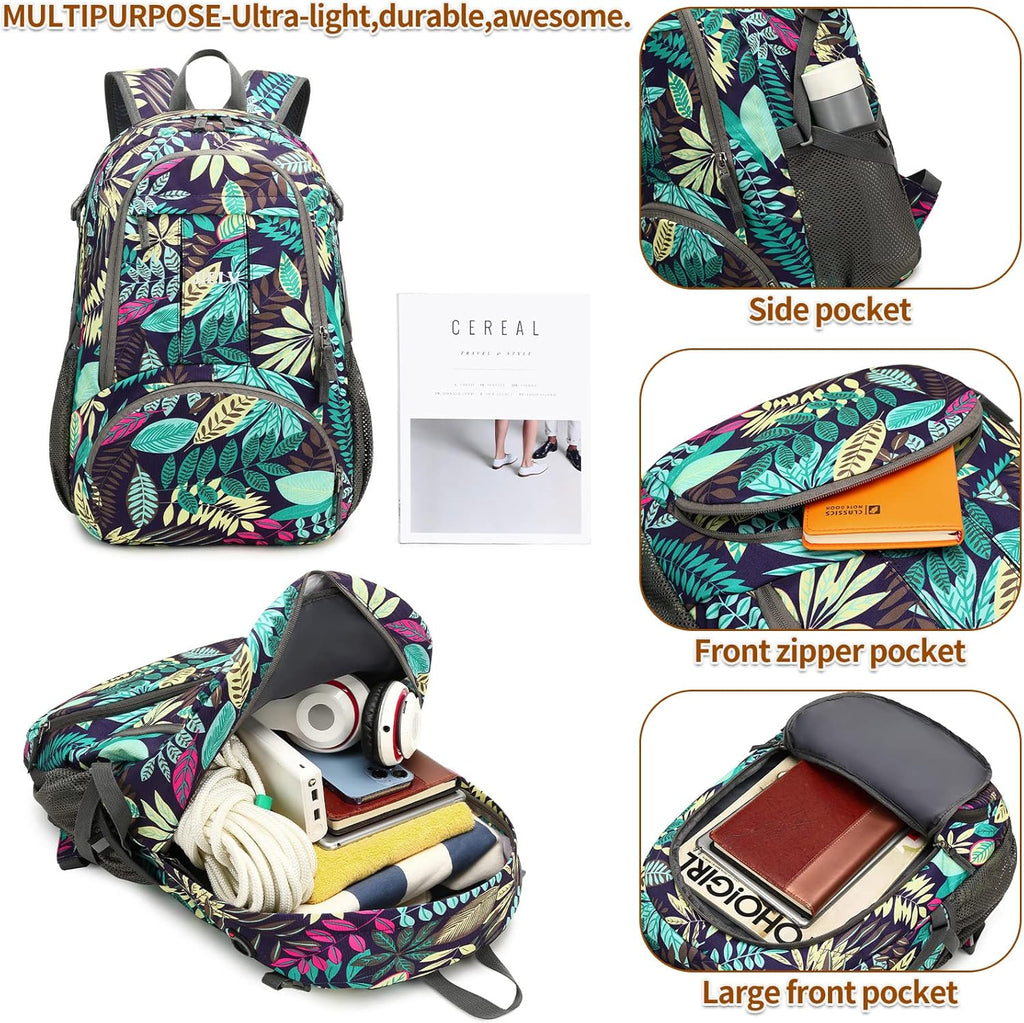 30L Lightweight Packable Backpack Small Foldable Hiking Backpack Waterproof Daypack Travel Camping Outdoor for Women Men Valentines Day Gifts(Green)