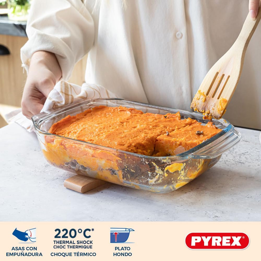 8023510 Set of 3 Borosilicate Glass Oven Plates – Extreme Resistance – Made in France
