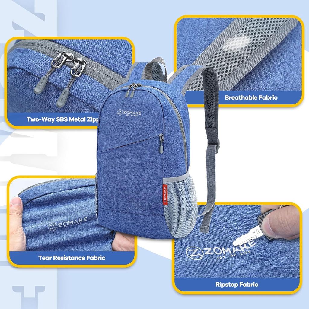 Ultra Lightweight Packable Backpack 10L, Small Daypack Light Foldable Backpacks Water Resistant Day Bag for Hiking(Dark Blue)