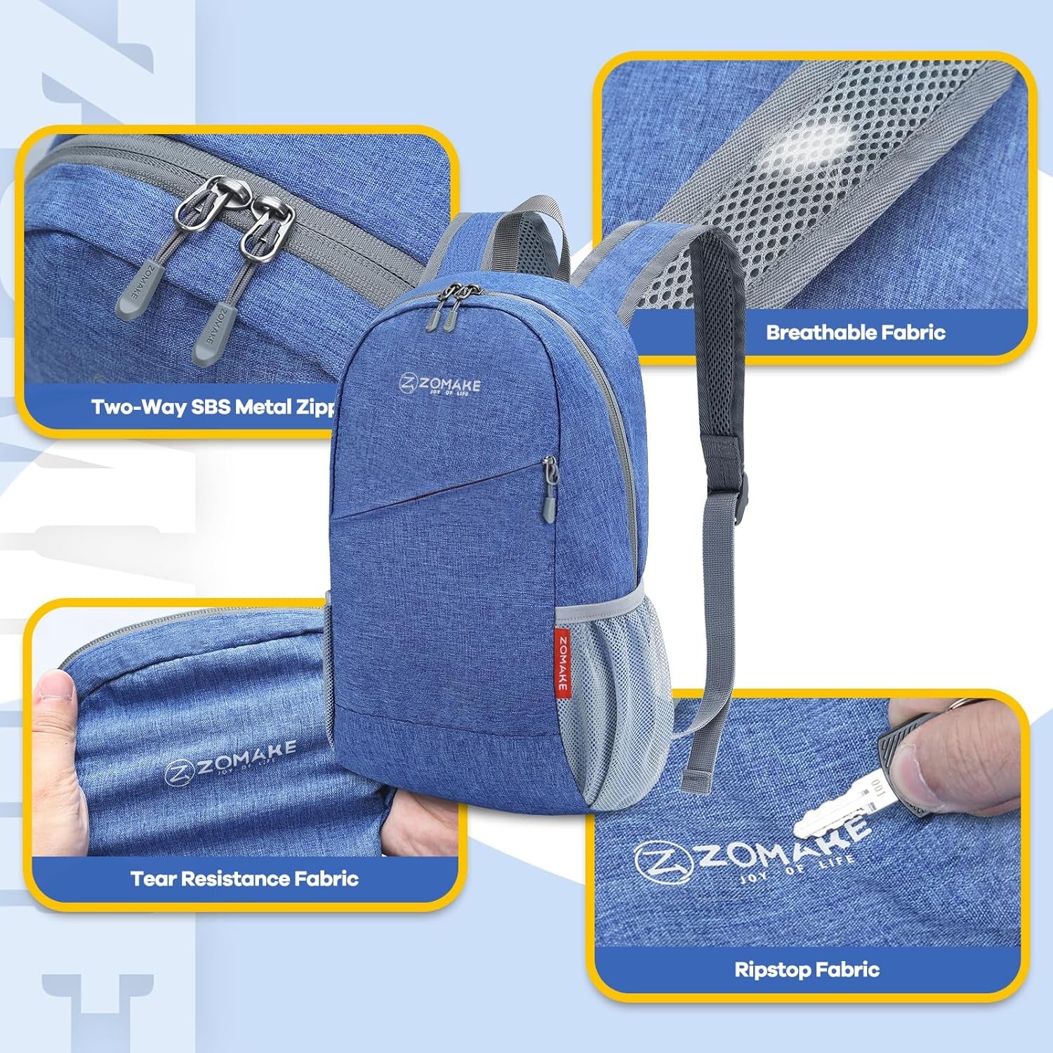 Ultra Lightweight Packable Backpack 10L, Small Daypack Light Foldable Backpacks Water Resistant Day Bag for Hiking(Dark Blue)