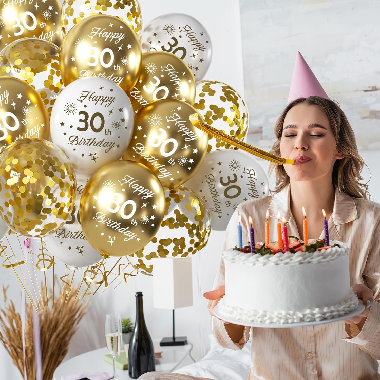 16Th Birthday Balloons 15 Pcs White Gold Happy 16Th Birthday Latex Confetti Balloons White Gold 16Th Birthday Party Decorations Balloons for Boys Girls 16Th Birthday Décor Anniversary Supplies (Age16)