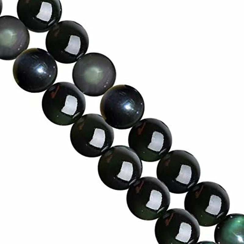 Rainbow Black Obsidian Semi Precious Stone round 6Mm Beads to Make Handmade Jewellery Sold by One Strand 15 Inch APX 60 Pcs