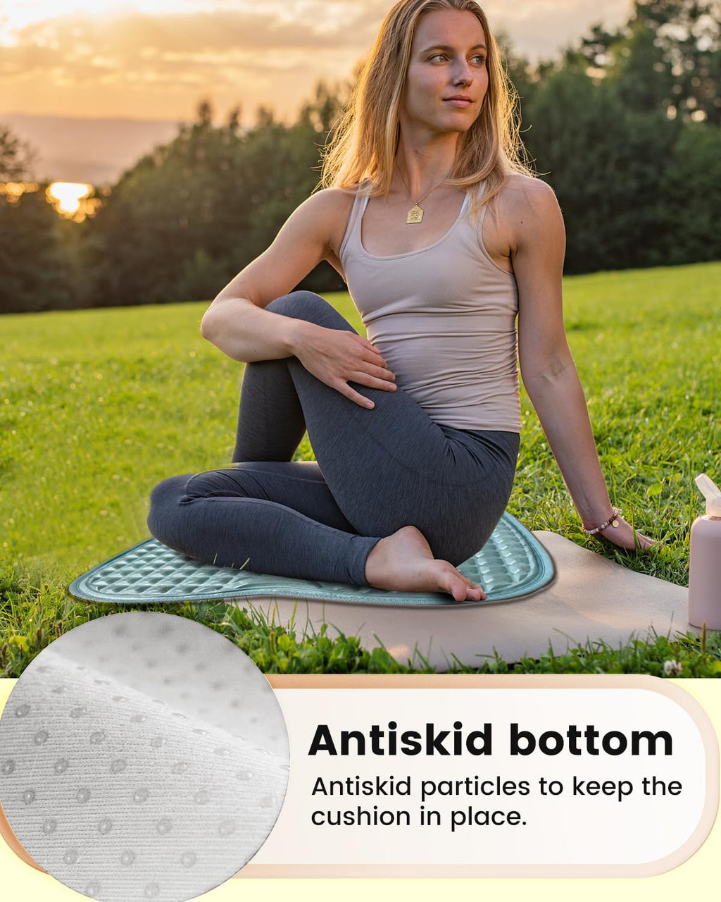 Thin Model Portable Gel Seat Cushion for Airplane Long Flights, Foldable Seat Cushion for Long Sitting, Office Chair Desk Seat Cushion for Pressure Relief, Waterproof Chair Seat Pads for Camping