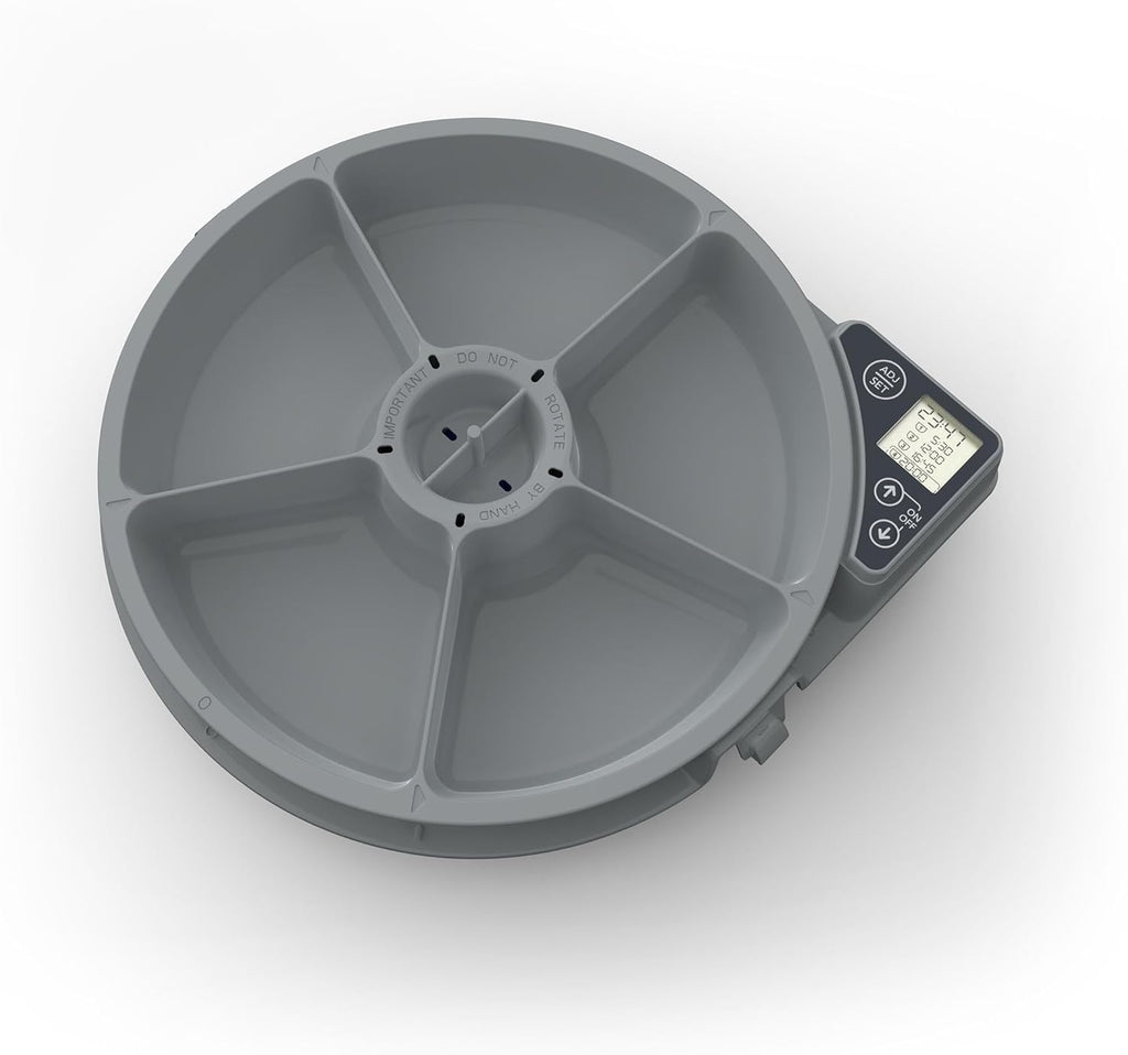 C500 Automatic 5 Bowl Pet Feeder with Digital Timer for Wet or Dry Pet Food, for Cats and Small Dogs, 5 Meals up to 330G Each, with Twin Ice Packs for Food Freshness , White