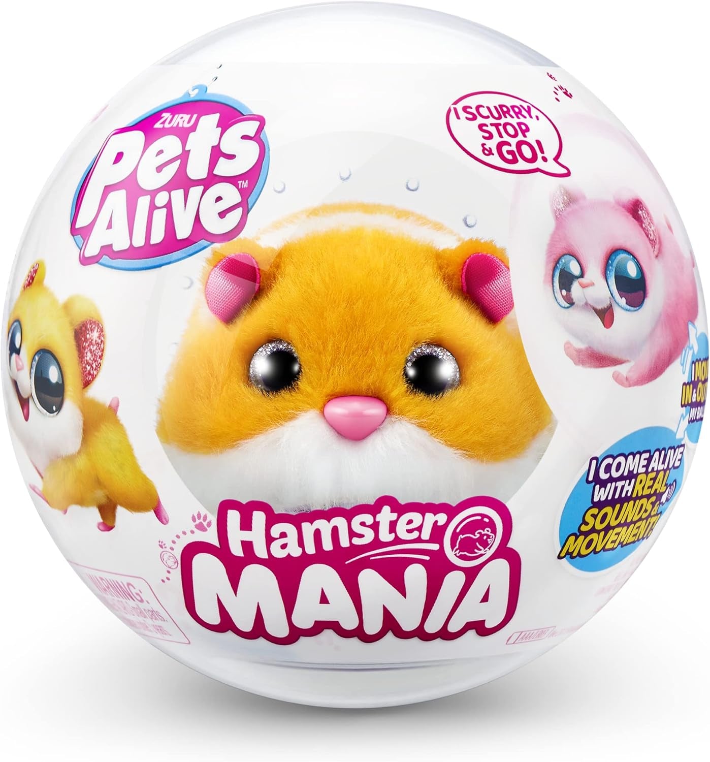 Hamstermania (Orange) by  Hamster, Electronic Pet, 20+ Sounds Interactive, Hamster Ball Toy for Girls and Children