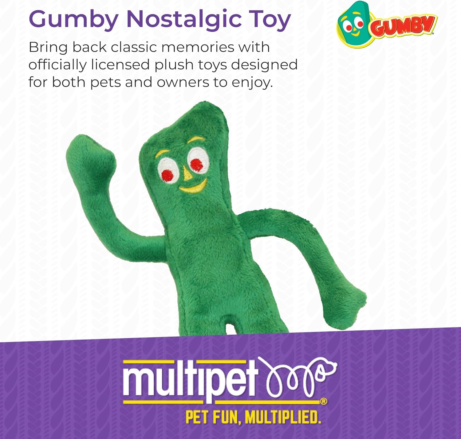 Gumby Dog Plush Toy - Squeaky Toy for All Dogs - Extra Soft Plush W/ Flexible Legs & Arms - Stuffed Animal for Cuddling & Playing - Cute Dog Pet Toy (9", Green)