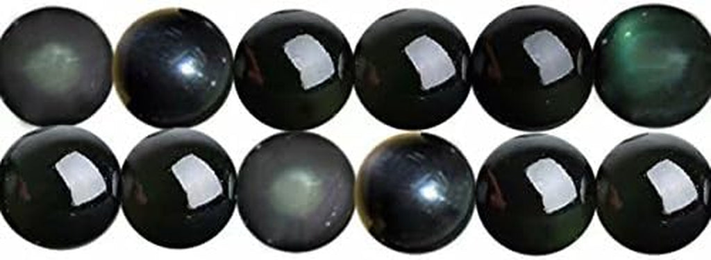 Rainbow Black Obsidian Semi Precious Stone round 6Mm Beads to Make Handmade Jewellery Sold by One Strand 15 Inch APX 60 Pcs