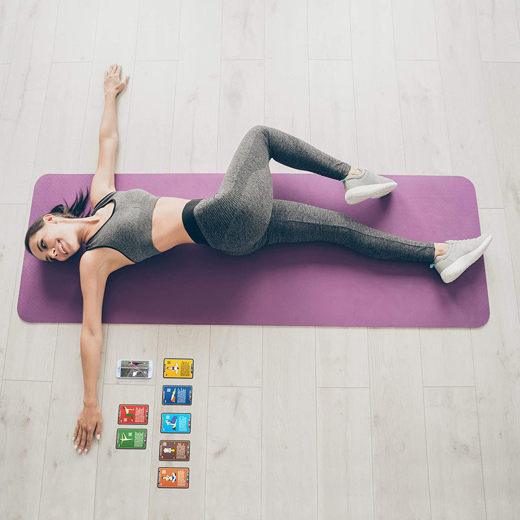 Yoga Exercise Cards: Designed by Certified Yoga Instructor. Video Instructions Included. Beginner to Advanced Poses and Asana Workout Games. Improve Fitness and Flexibility (Base Deck)
