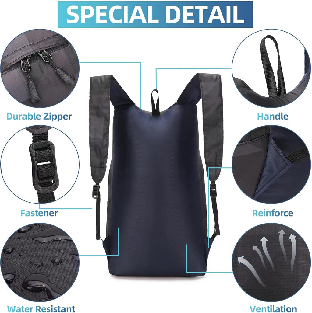 Ultra Lightweight Water-Resistant Packable Backpack, Foldable Hiking Daypack for Travel Camping Cycling Outdoor