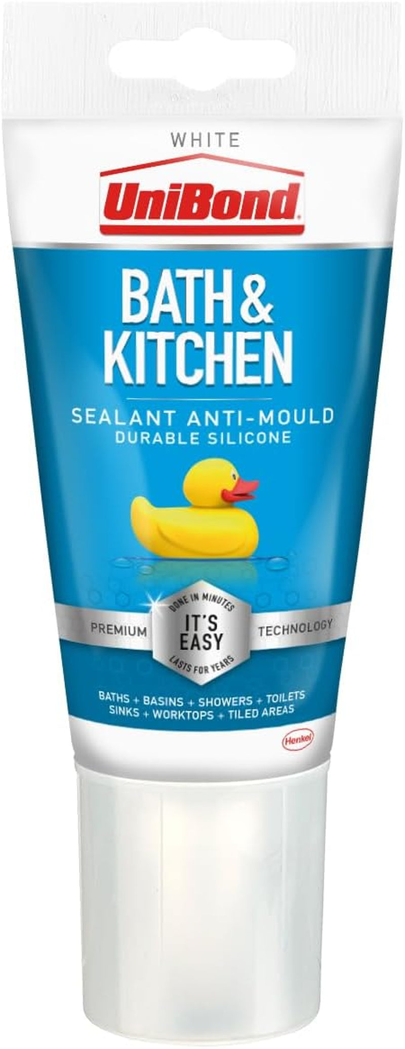 2079321 Anti-Mould Sealant / White Silicone Sealant for Kitchen and Bathroom / 1 X 147 G Tube