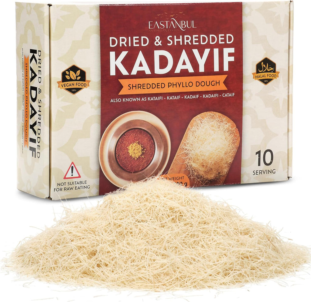Dried & Chopped Kataifi Shredded Fillo Dough, Kurutulmus Kadayif Pastry Dough, Ingredient for the Viral Dubai Pistachio Chocolate Bar, Shredded Phyllo Dough, Kunafa Dough, 500G