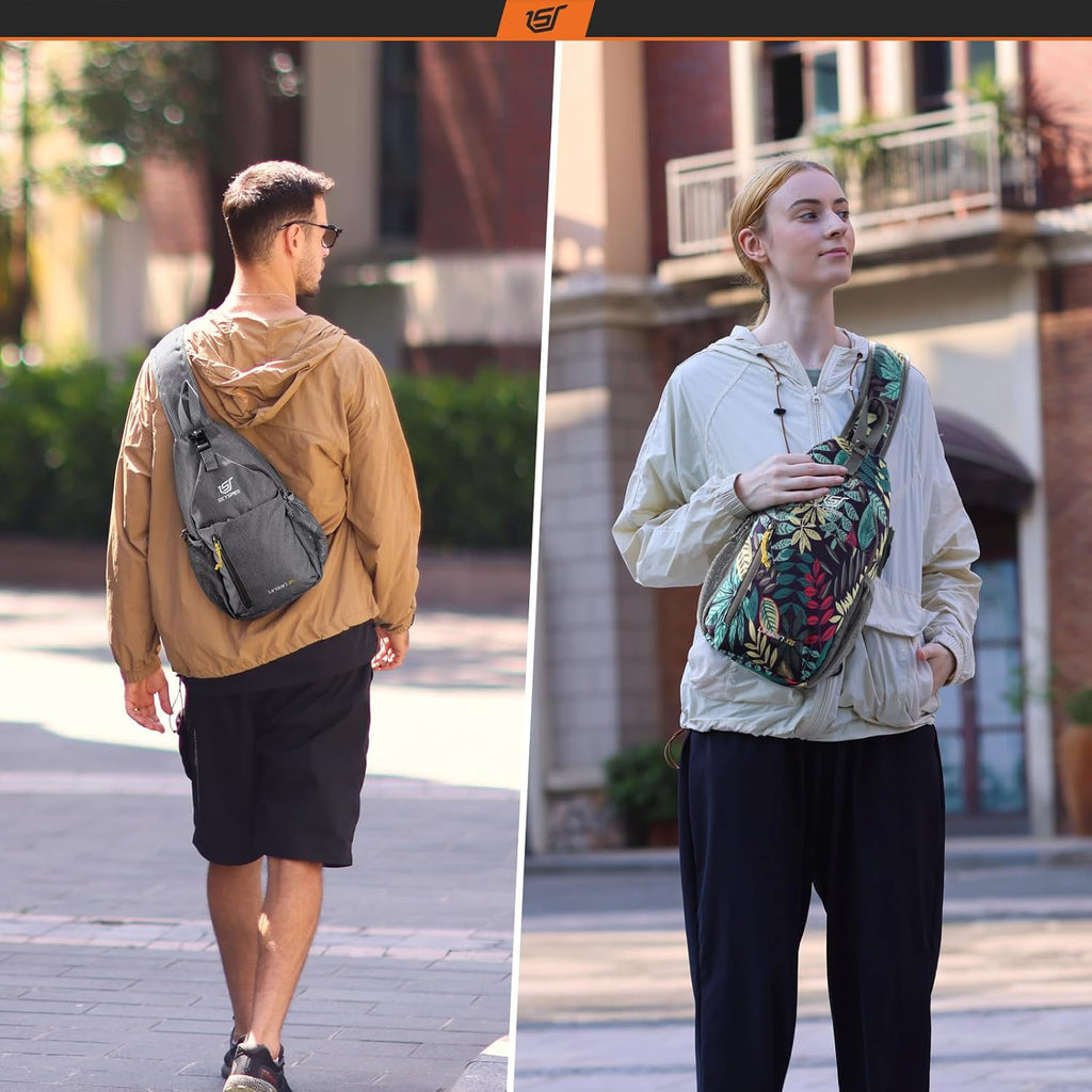 Sling Bag Crossbody Backpack - Chest Shoulder Cross Body Bag Travel Hiking Casual Daypack for Women Men(Grey)